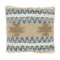 Vecindario 18 in. Multi Texture Chindi Square Throw Pillow with Down Filling, Natural VE2487933